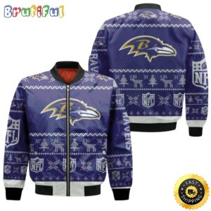 Baltimore Ravens NFL Style Bomber Jacket For Fans