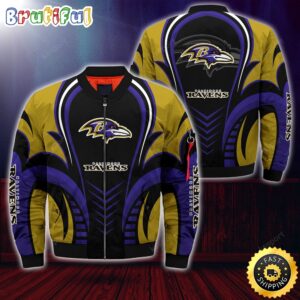 Baltimore Ravens NFL Style Bomber Jacket For Fans