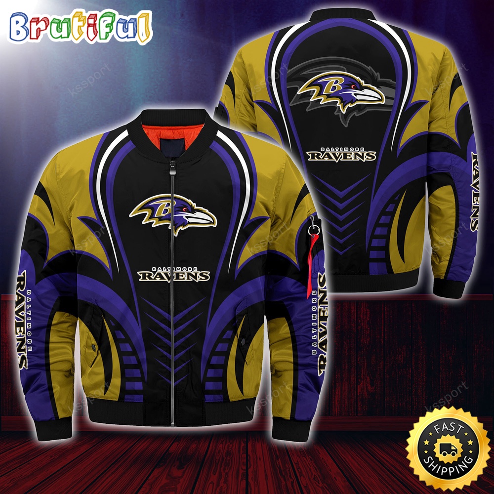 Baltimore Ravens NFL Style Bomber Jacket For Fans