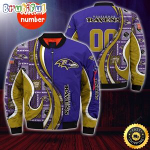 Baltimore Ravens NFL Style Bomber Jacket For Fans
