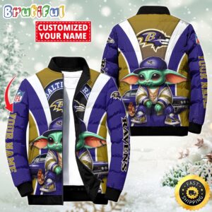 Baltimore Ravens NFL Style Puffer Jacket For Fans