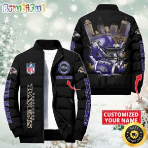 Baltimore Ravens NFL Style Puffer Jacket For Fans