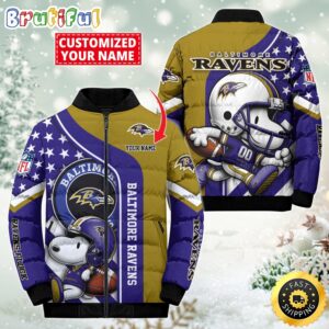 Baltimore Ravens NFL Style Puffer Jacket For Fans