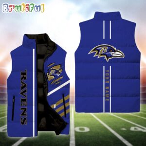Baltimore Ravens NFL Style Sleeveless Puffer Jacket For Fans