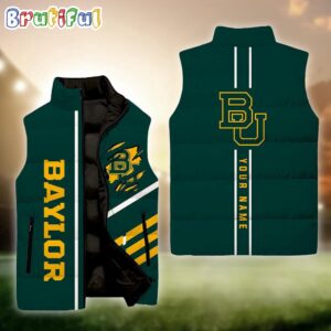 Baylor Bears NCAA Style Sleeveless Puffer Jacket For Fans