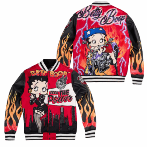 Betty Boop Cartoon Style Baseball Jacket For Fans