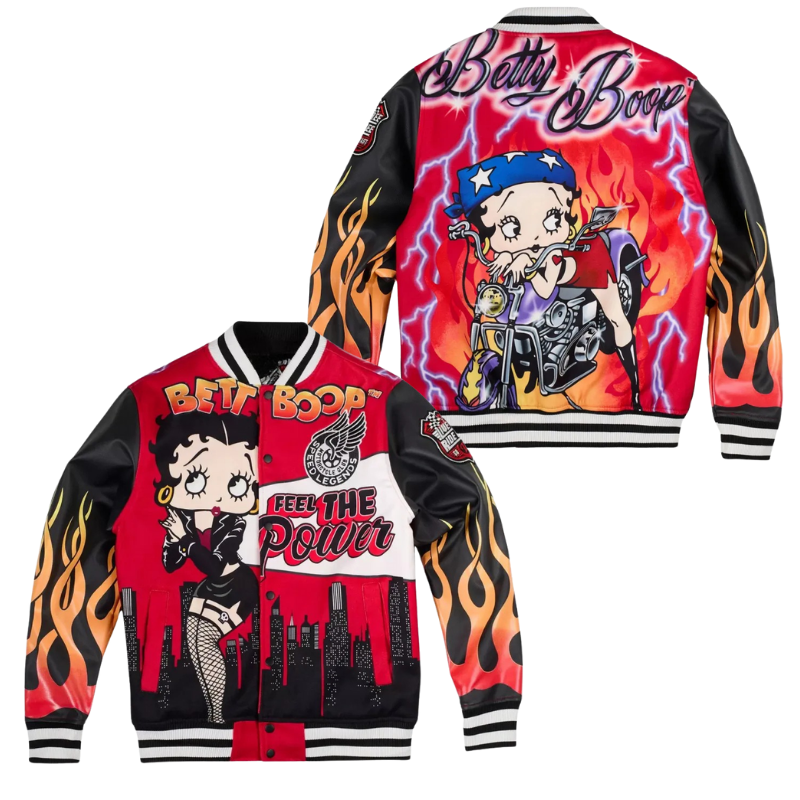 Betty Boop Cartoon Style Baseball Jacket For Fans