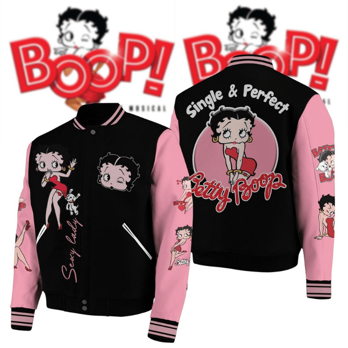 Betty Boop Cartoon Style Baseball Jacket For Fans