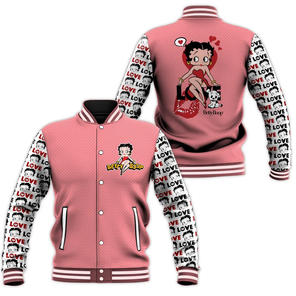 Betty Boop Cartoon Style Baseball Jacket For Fans