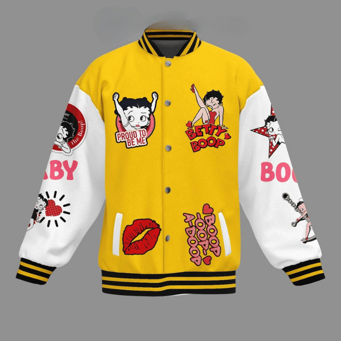 Betty Boop Cartoon Style Baseball Jacket For Fans