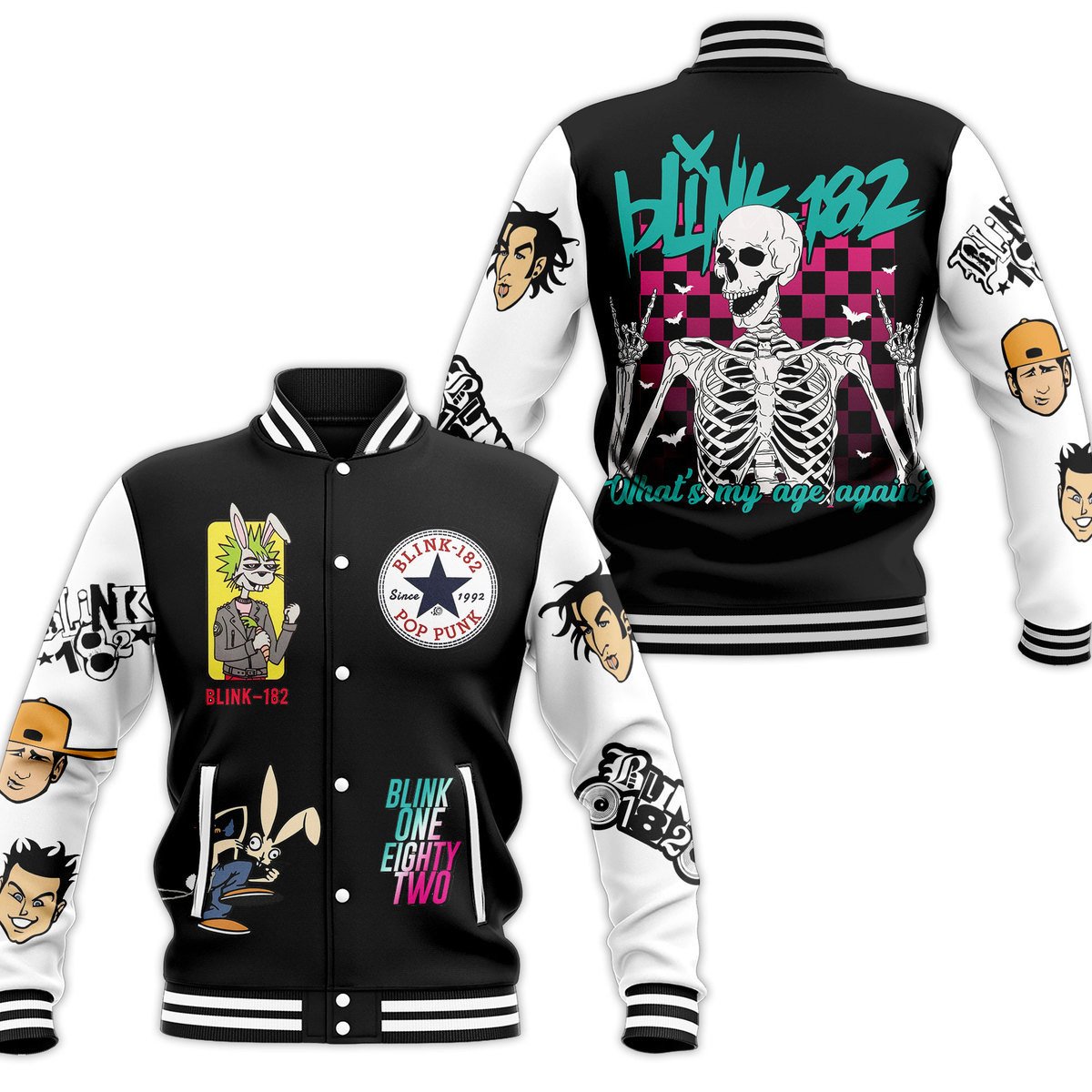 Blink-182 Music Style Baseball Jacket For Fans