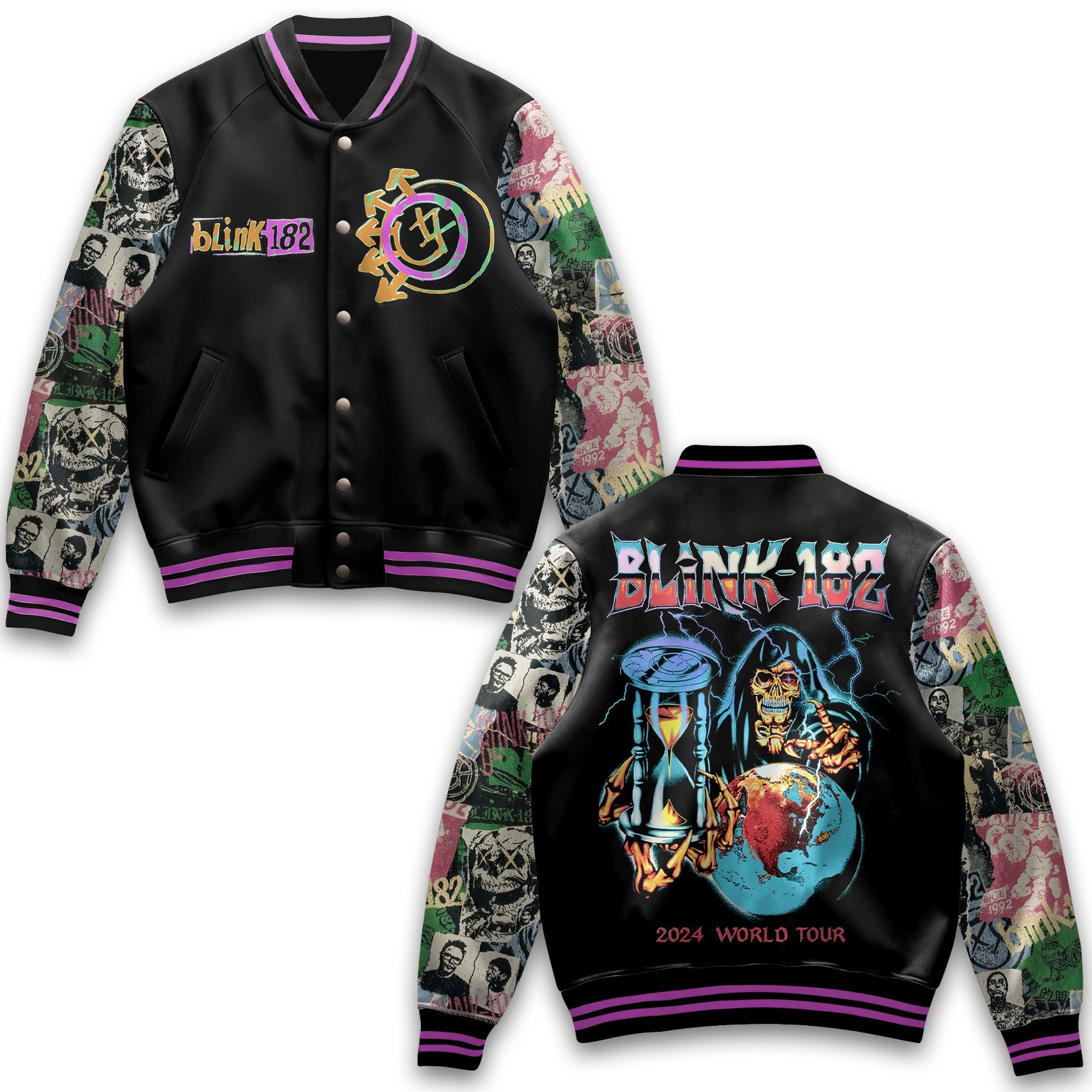 Blink-182 Music Style Baseball Jacket For Fans