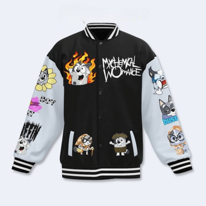 Bluey Cartoon Style Baseball Jacket For Fans