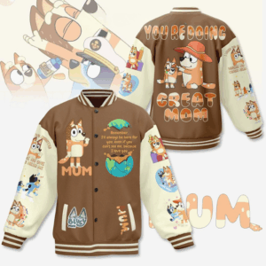 Bluey Cartoon Style Baseball Jacket For Fans