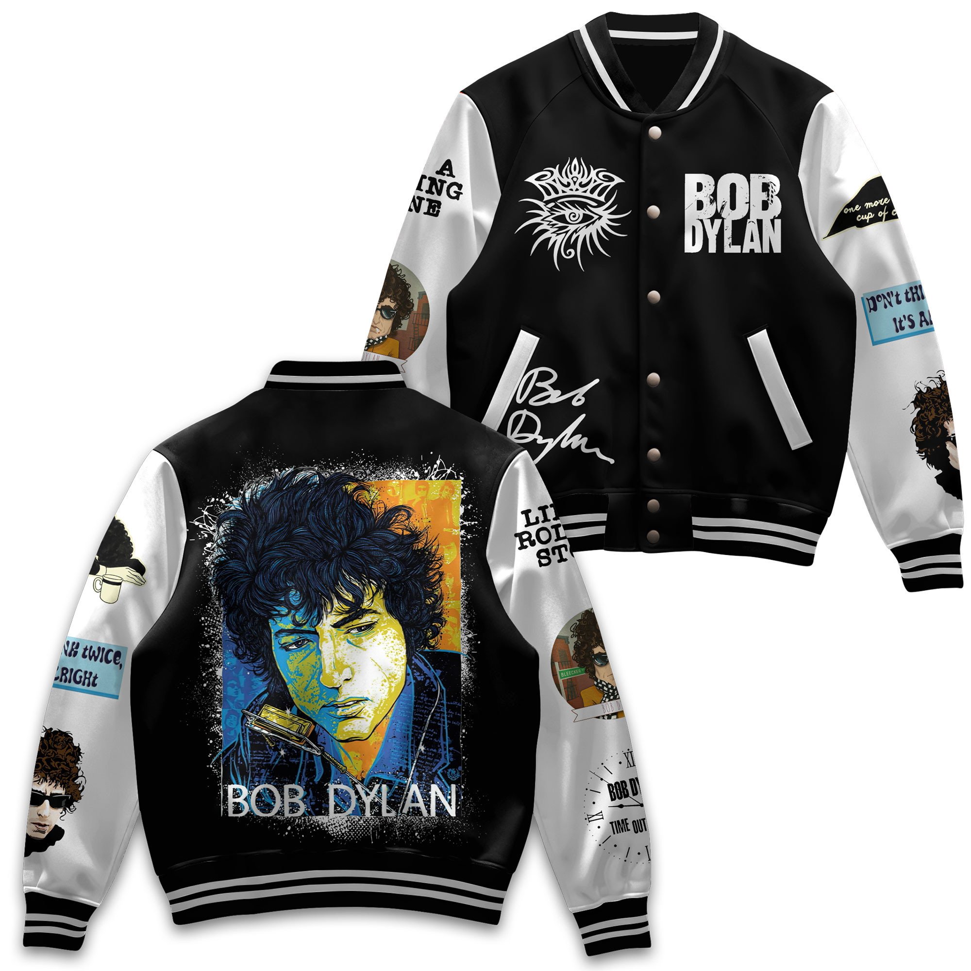 Bob Dylan Music Style Baseball Jacket For Fans