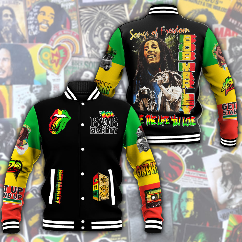 Bob Marley Music Style Baseball Jacket For Fans