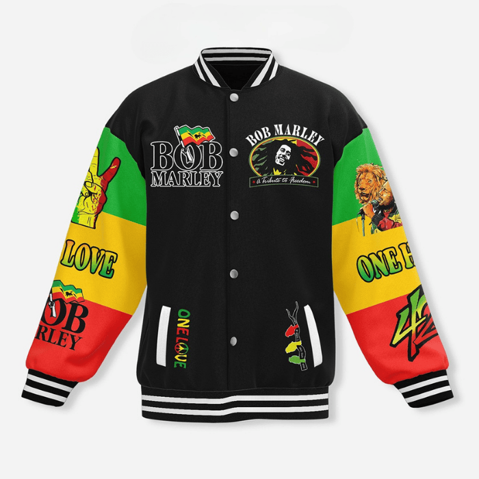 Bob Marley Music Style Baseball Jacket For Fans