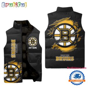 Boston Bruins NHL Style Sleeveless Puffer Jacket For Fans