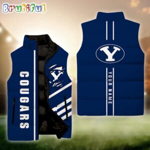 BYU Cougars NCAA Style Sleeveless Puffer Jacket For Fans