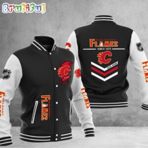 Calgary Flames NHL Style Baseball Jacket For Fans