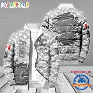 Calgary Flames NHL Style Puffer Jacket For Fans