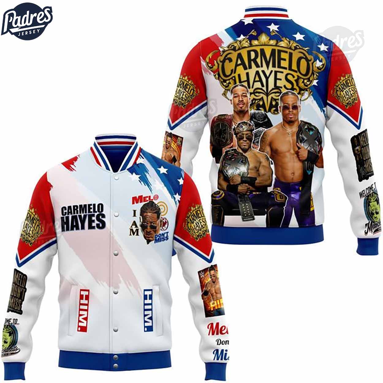 Carmelo Hayes WWE Style Baseball Jacket For Fans