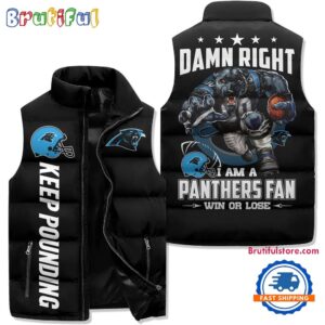 Carolina Panthers NFL Style Sleeveless Puffer Jacket For Fans