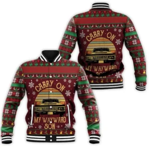 Carry on Wayward Son Kansas Style Baseball Jacket For Fans