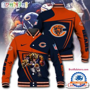 Chicago Bears NFL Style Baseball Jacket For Fans