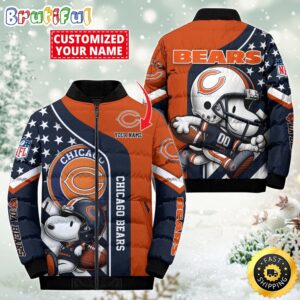 Chicago Bears NFL Style Puffer Jacket For Fans