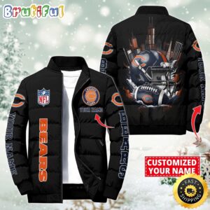 Chicago Bears NFL Style Puffer Jacket For Fans