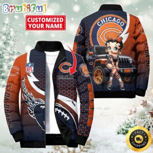 Chicago Bears NFL Style Puffer Jacket For Fans