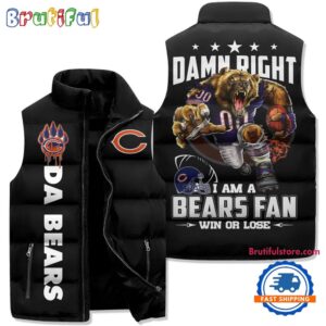 Chicago Bears NFL Style Sleeveless Puffer Jacket For Fans