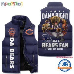 Chicago Bears NFL Style Sleeveless Puffer Jacket For Fans