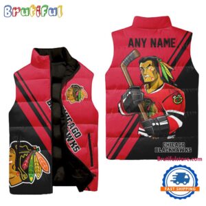 Chicago Blackhawks NHL Style Sleeveless Puffer Jacket For Fans