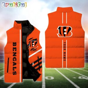 Cincinnati Bengals NFL Style Sleeveless Puffer Jacket For Fans