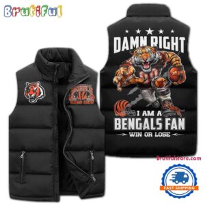 Cincinnati Bengals NFL Style Sleeveless Puffer Jacket For Fans
