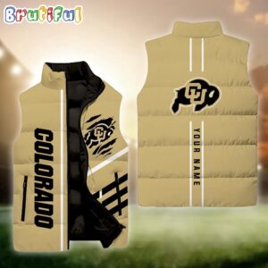 Colorado Buffaloes NCAA Style Sleeveless Puffer Jacket For Fans