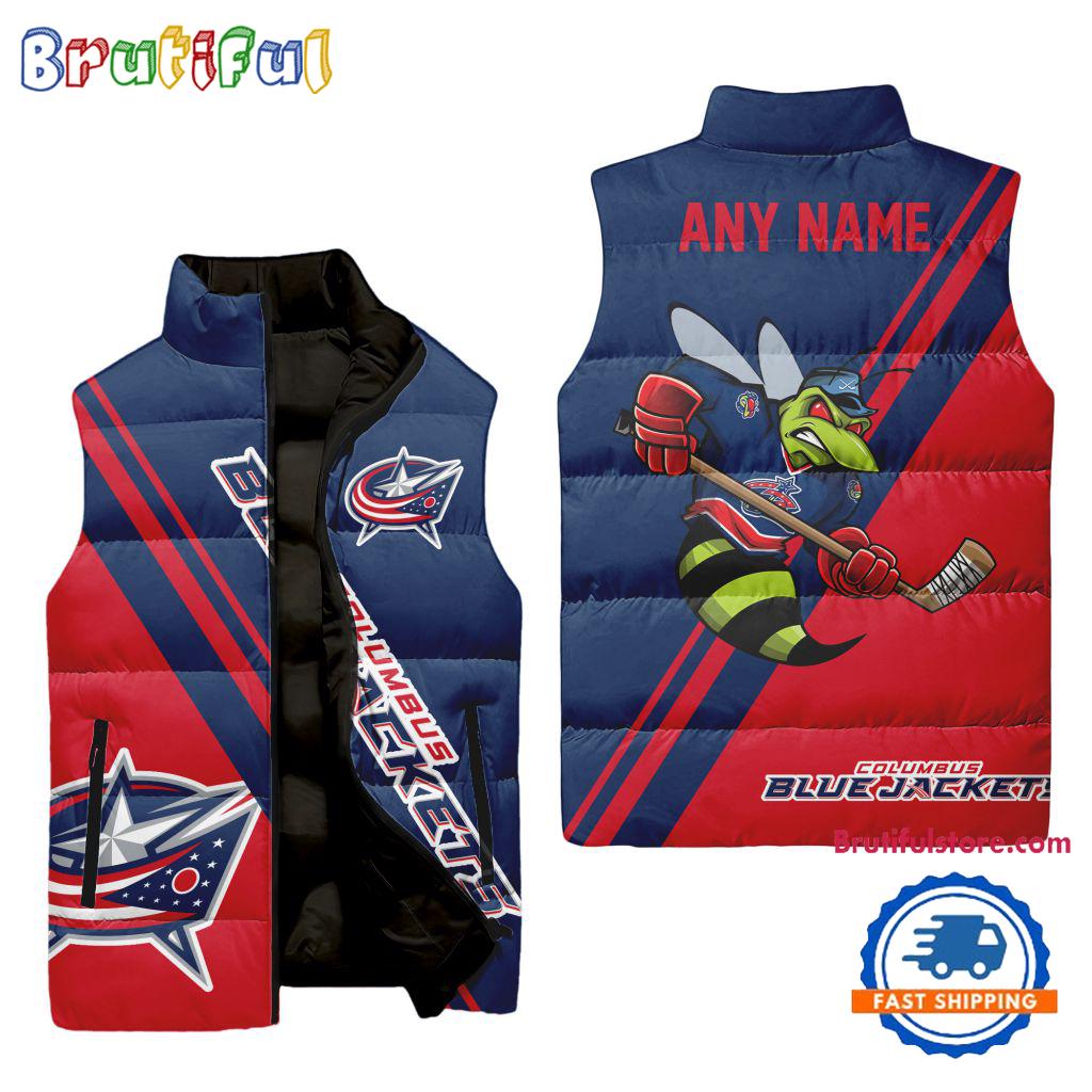 Columbus Blue Jackets NHL Style Sleeveless Puffer Jacket For Fans