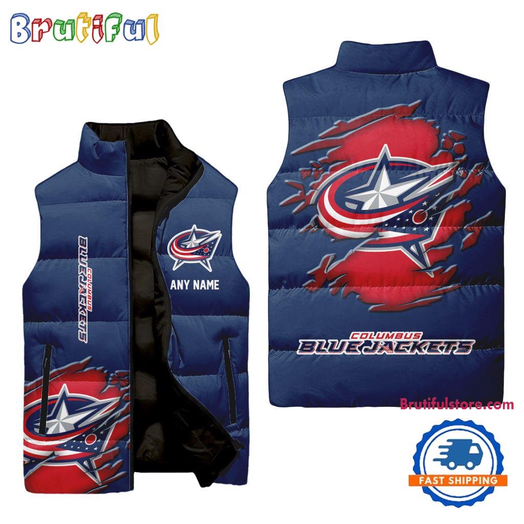 Columbus Blue Jackets NHL Style Sleeveless Puffer Jacket For Fans