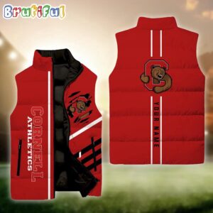 Cornell Big Red NCAA Style Sleeveless Puffer Jacket For Fans