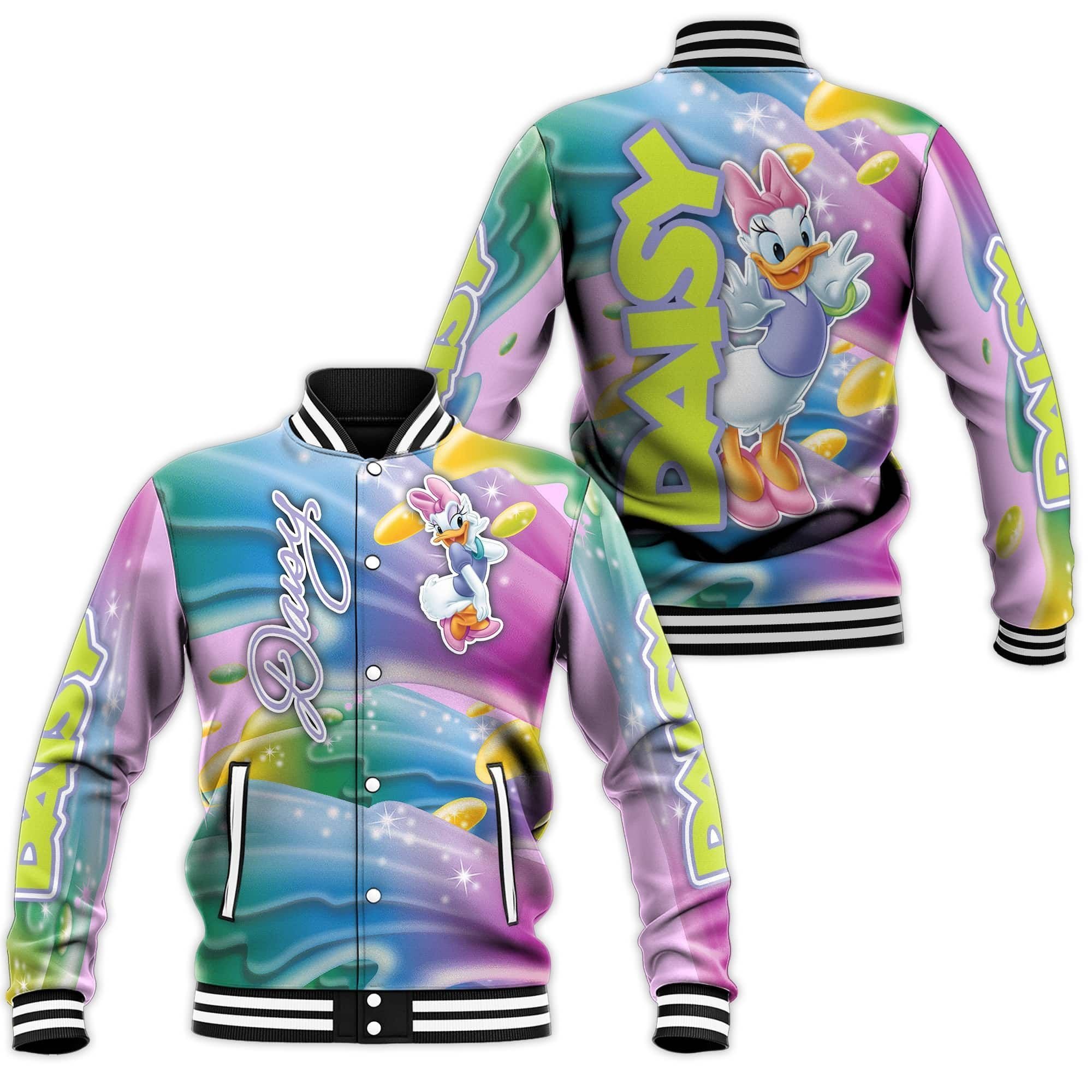 Daisy Duck Cartoon Style Baseball Jacket For Fans