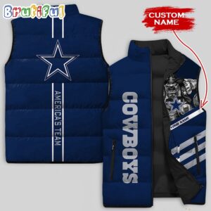Dallas Cowboys NFL Style Sleeveless Puffer Jacket For Fans