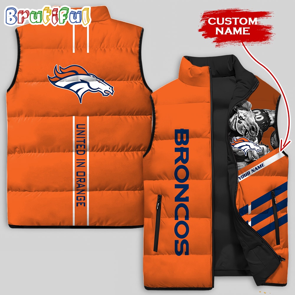 Denver Broncos NFL Style Sleeveless Puffer Jacket For Fans