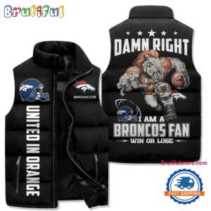 Denver Broncos NFL Style Sleeveless Puffer Jacket For Fans
