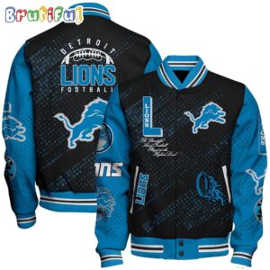 Detroit Lions NFL Style Baseball Jacket For Fans