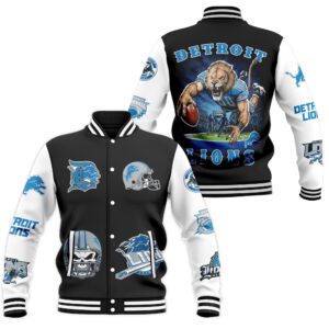 Detroit Lions NFL Style Baseball Jacket For Fans