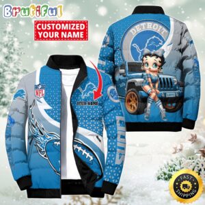 Detroit Lions NFL Style Puffer Jacket For Fans