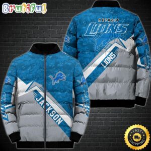 Detroit Lions NFL Style Puffer Jacket For Fans