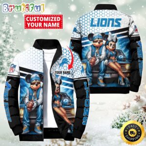 Detroit Lions NFL Style Puffer Jacket For Fans